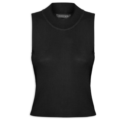 Regata Feminina Em Tricot - Preto
