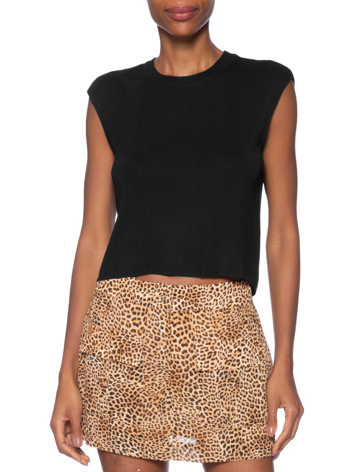 Regata Feminina Em Tricot Preto Market 33