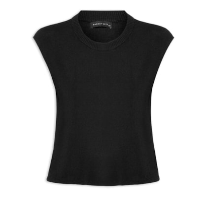 Regata Feminina Em Tricot - Preto