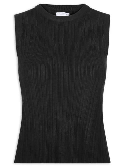Regata Feminina Em Tricot - Preto