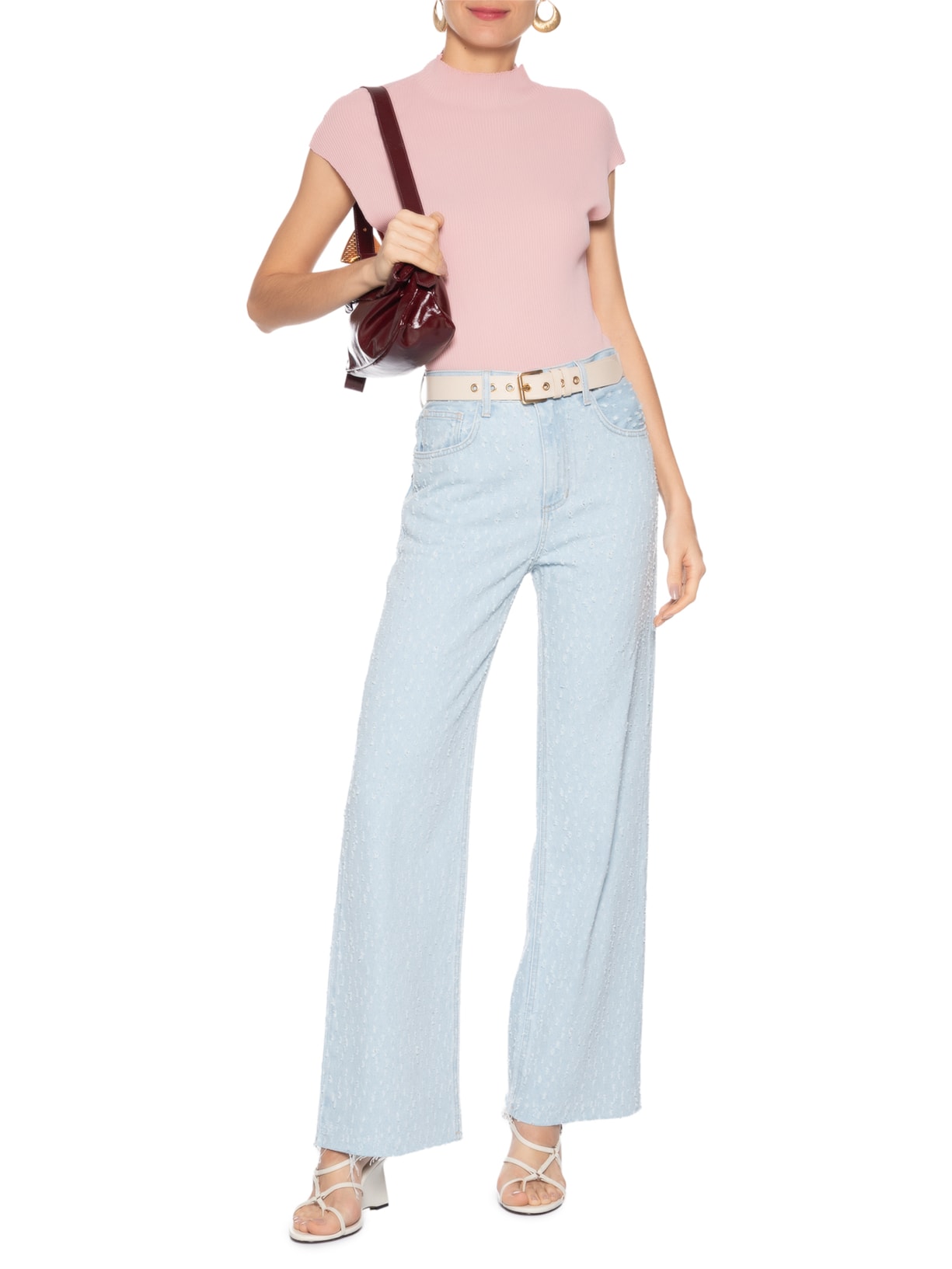 Regata Feminina Em Tricot Rosa Market 33