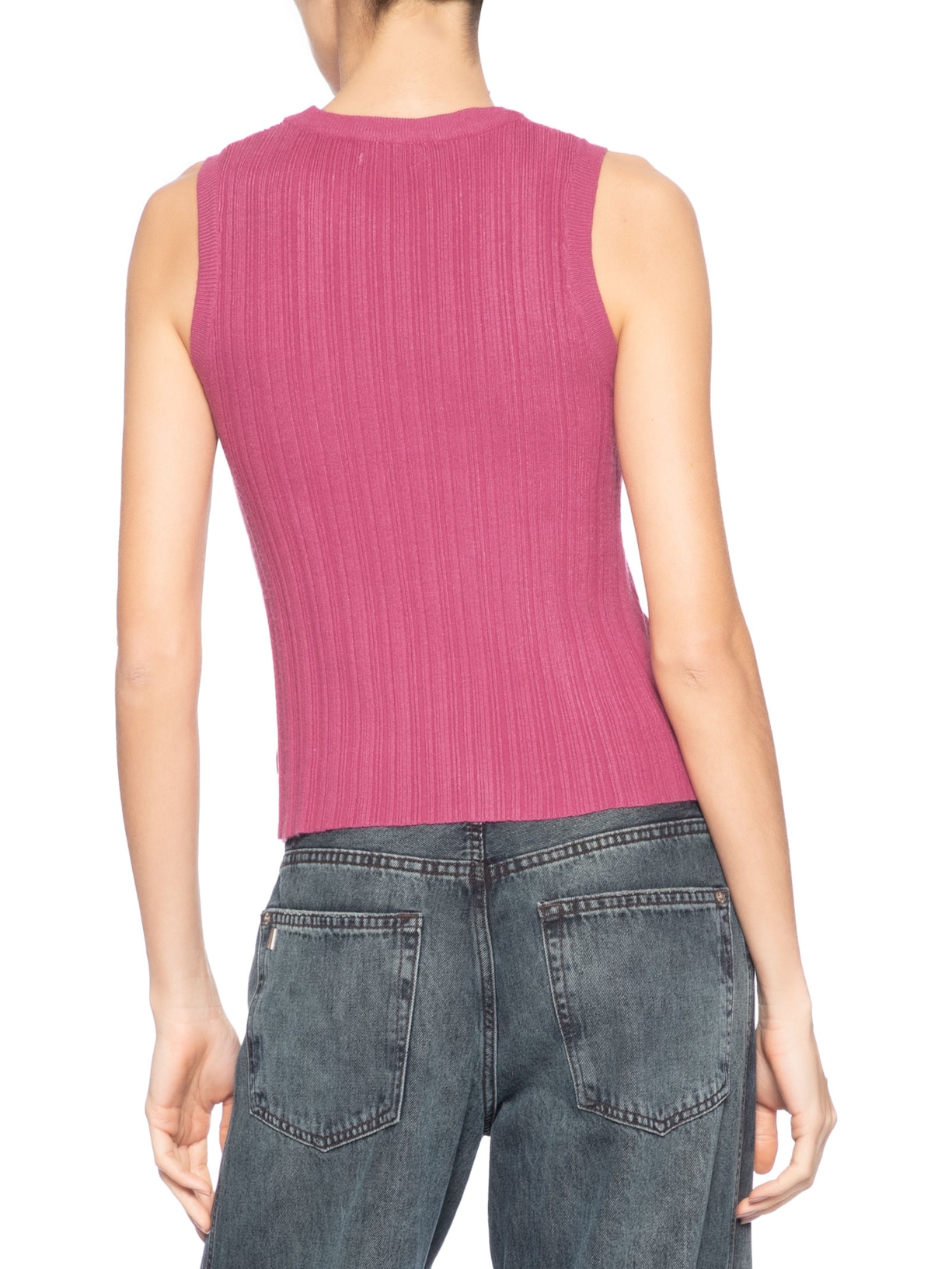 Regata Feminina Em Tricot Rosa Market 33