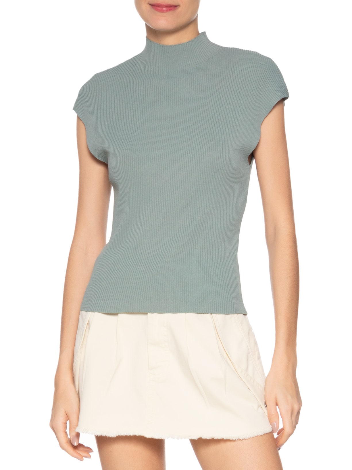 Regata Feminina Em Tricot Verde Market 33