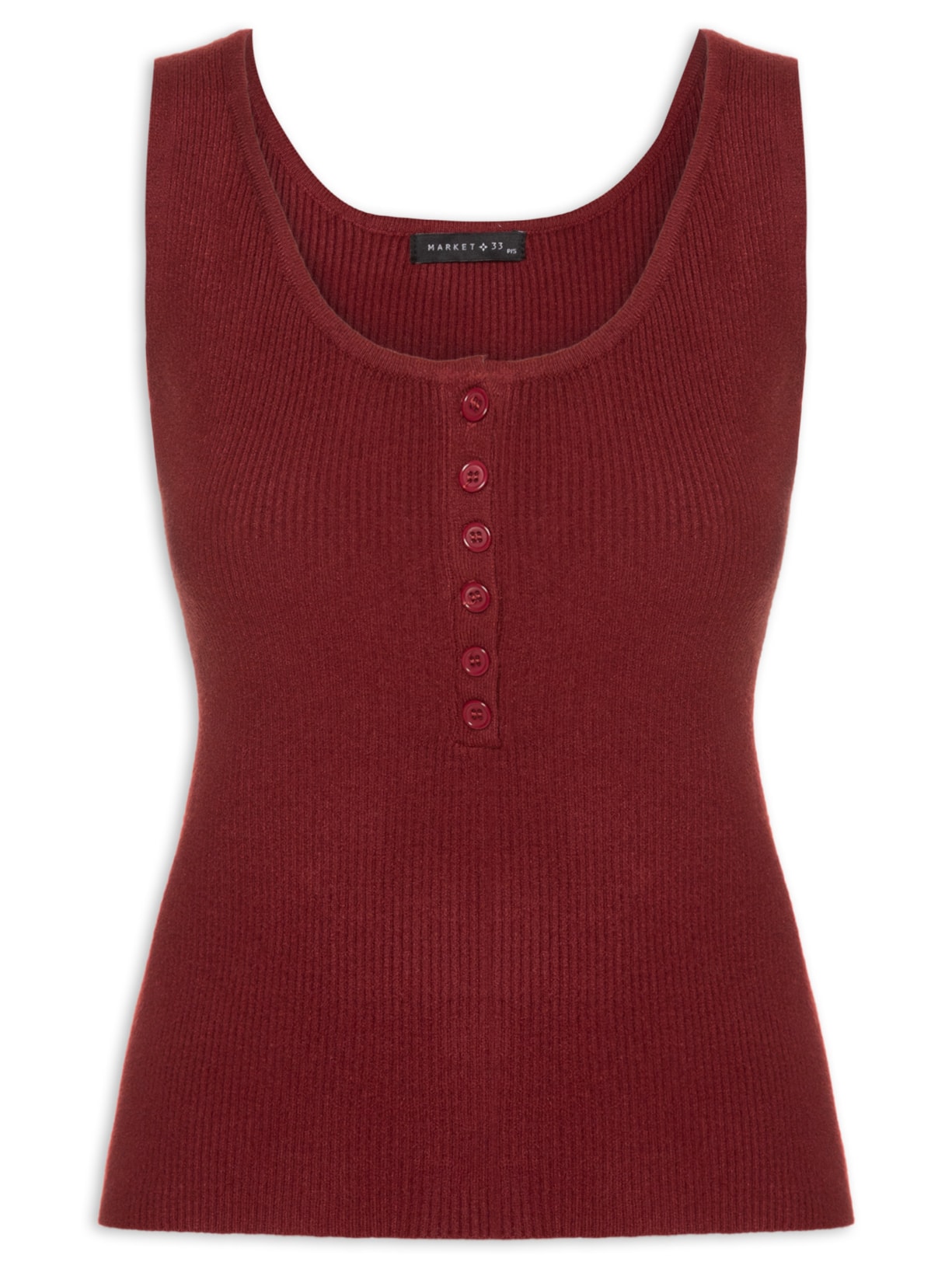 Regata Feminina em Tricot - Vermelho