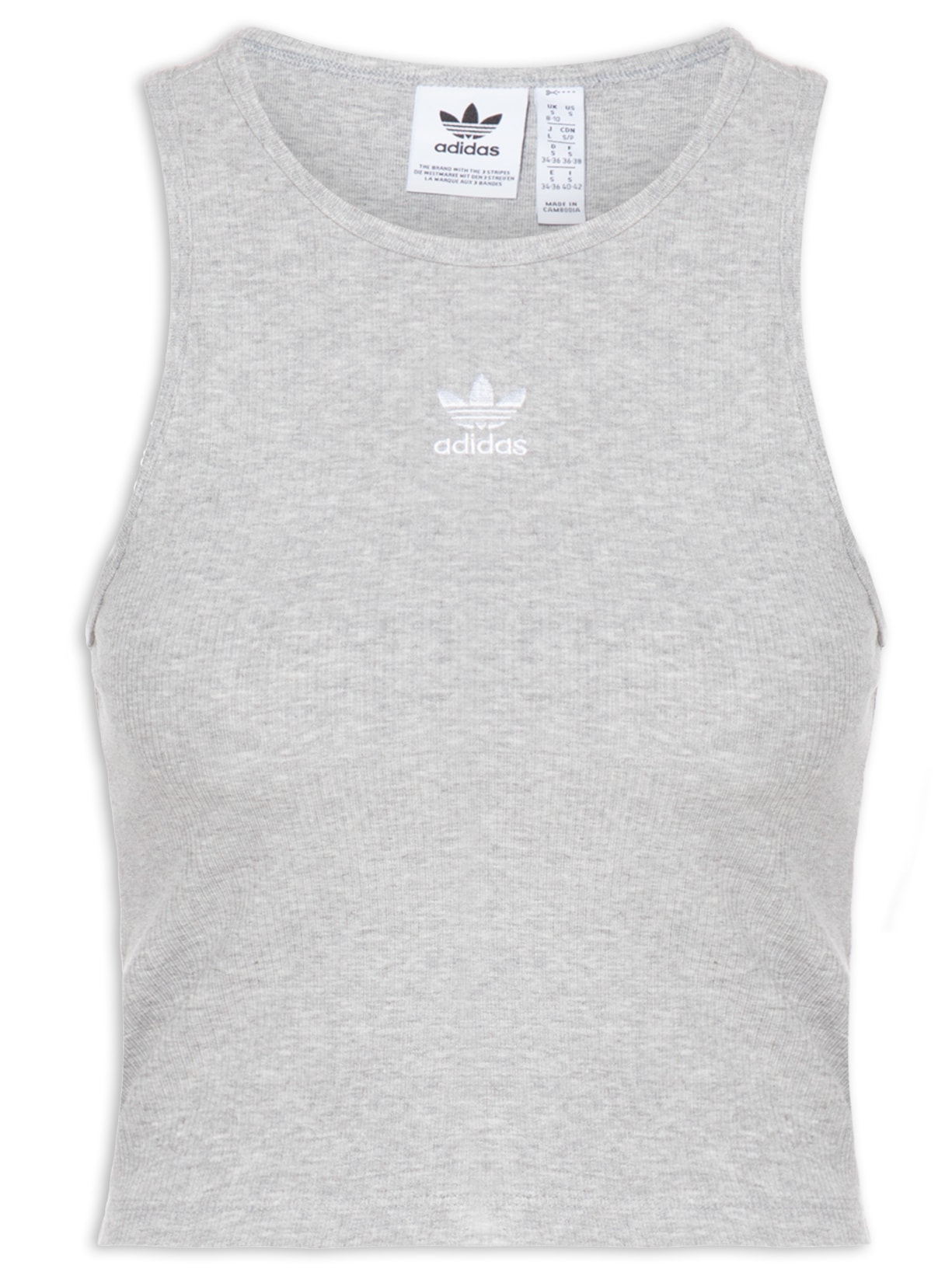 Regata Feminina Essential Rib - Cinza