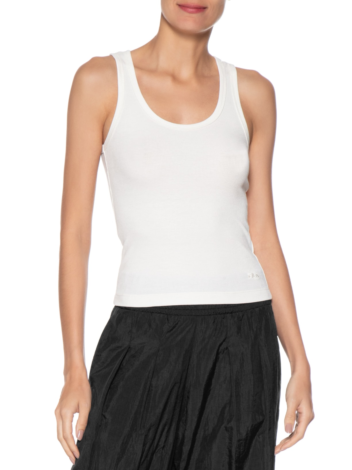 Regata Feminina Essentials Rib Branco Fila