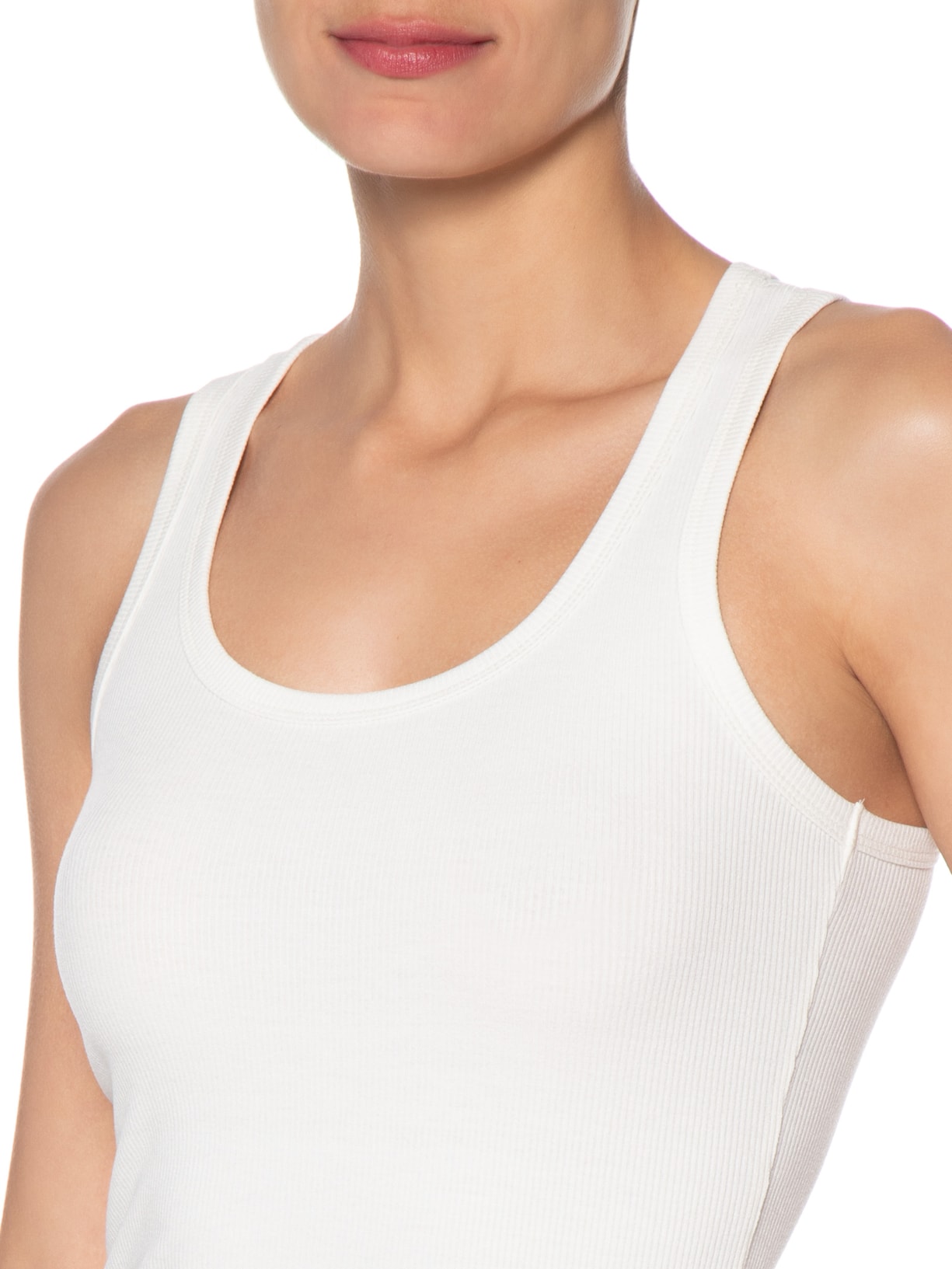 Regata Feminina Essentials Rib Branco Fila