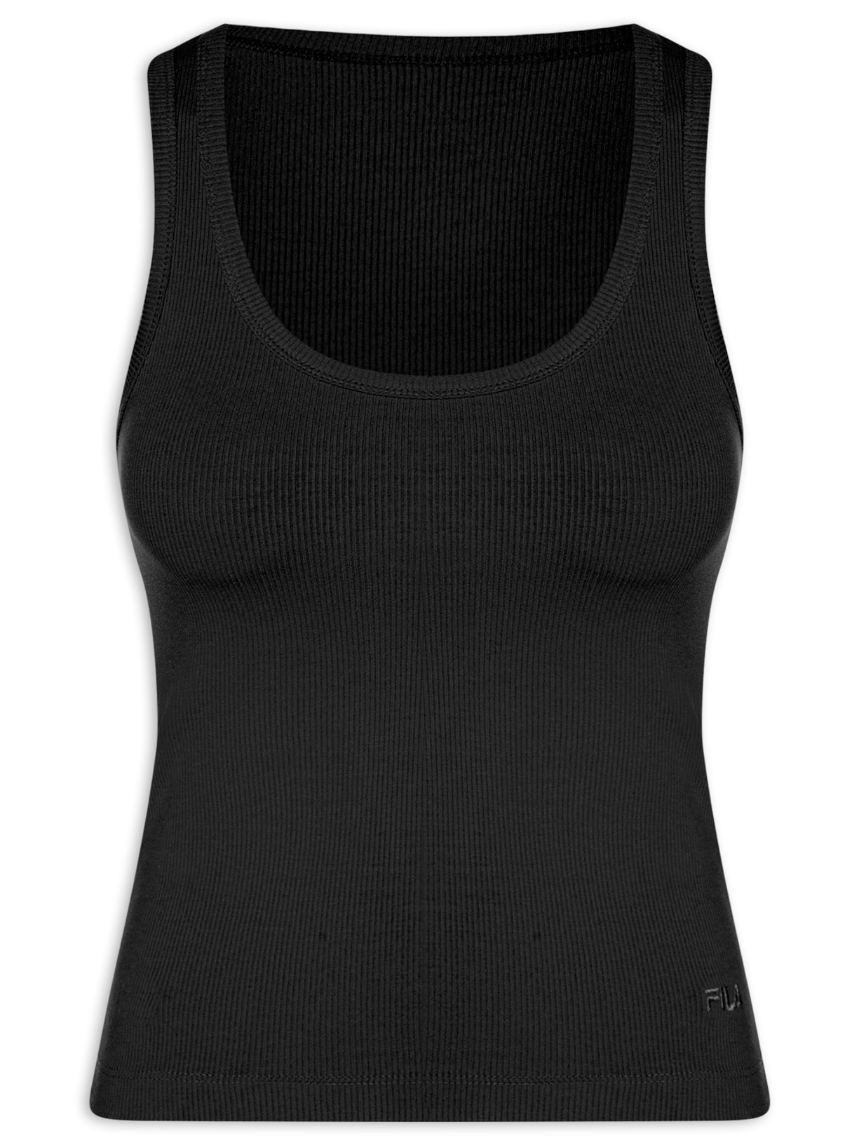 Regata Feminina Essentials Rib Preto Fila