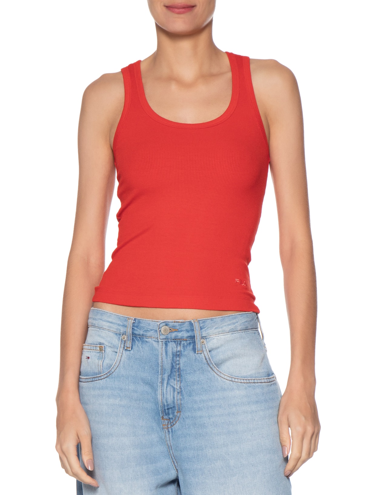 Regata Feminina Essentials Rib Vermelho Fila