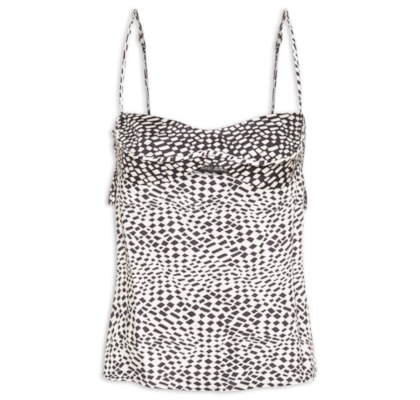 Regata Feminina Estampa Geométrica Strobo Hall - Preto