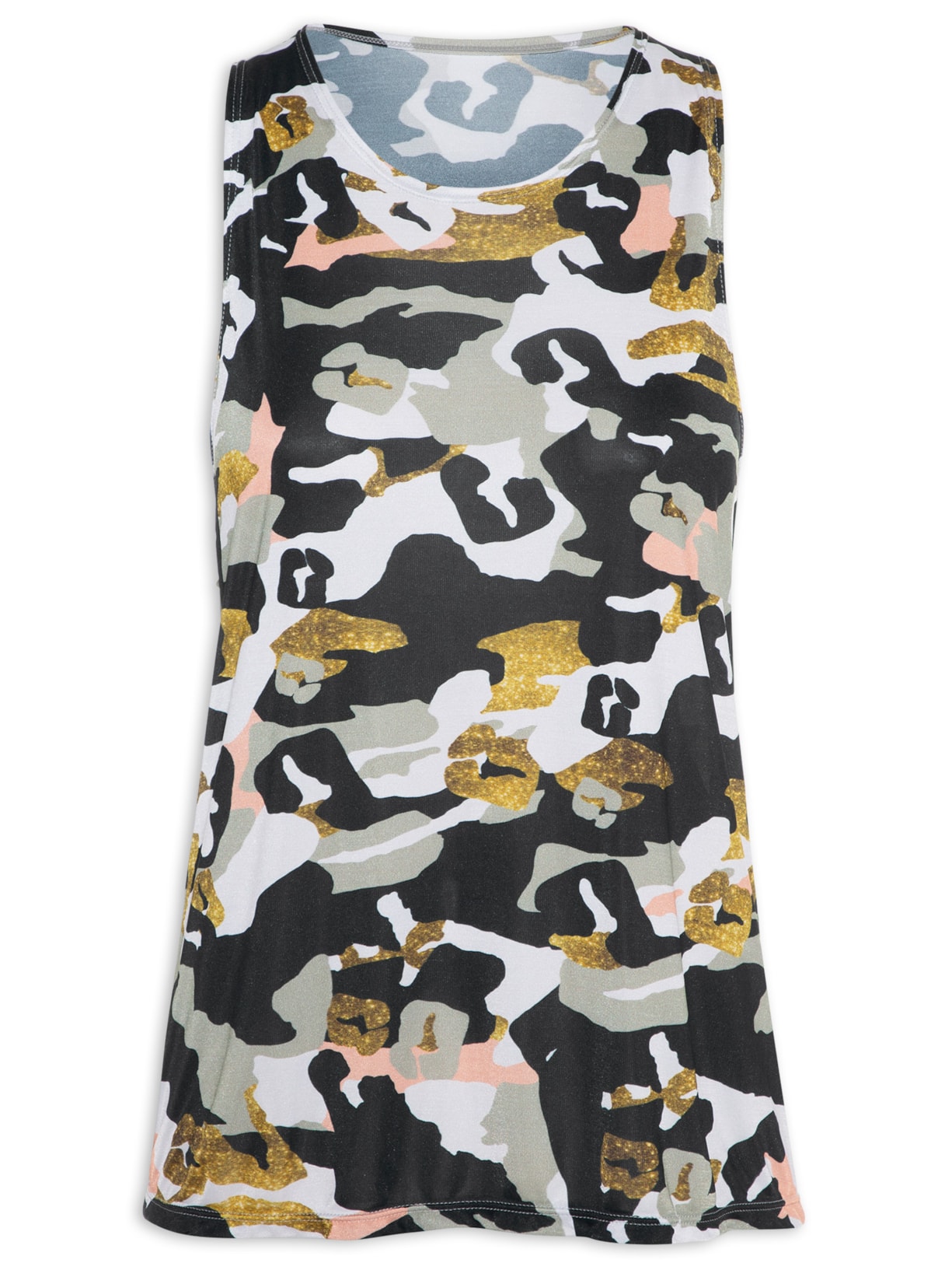 Regata Feminina Estampada - Cinza