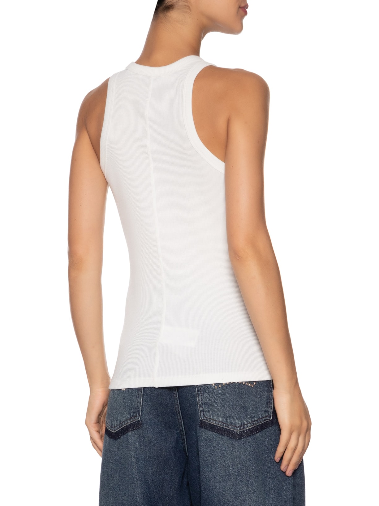 Regata Feminina Fit Ajustado Algodão Branco Lacoste