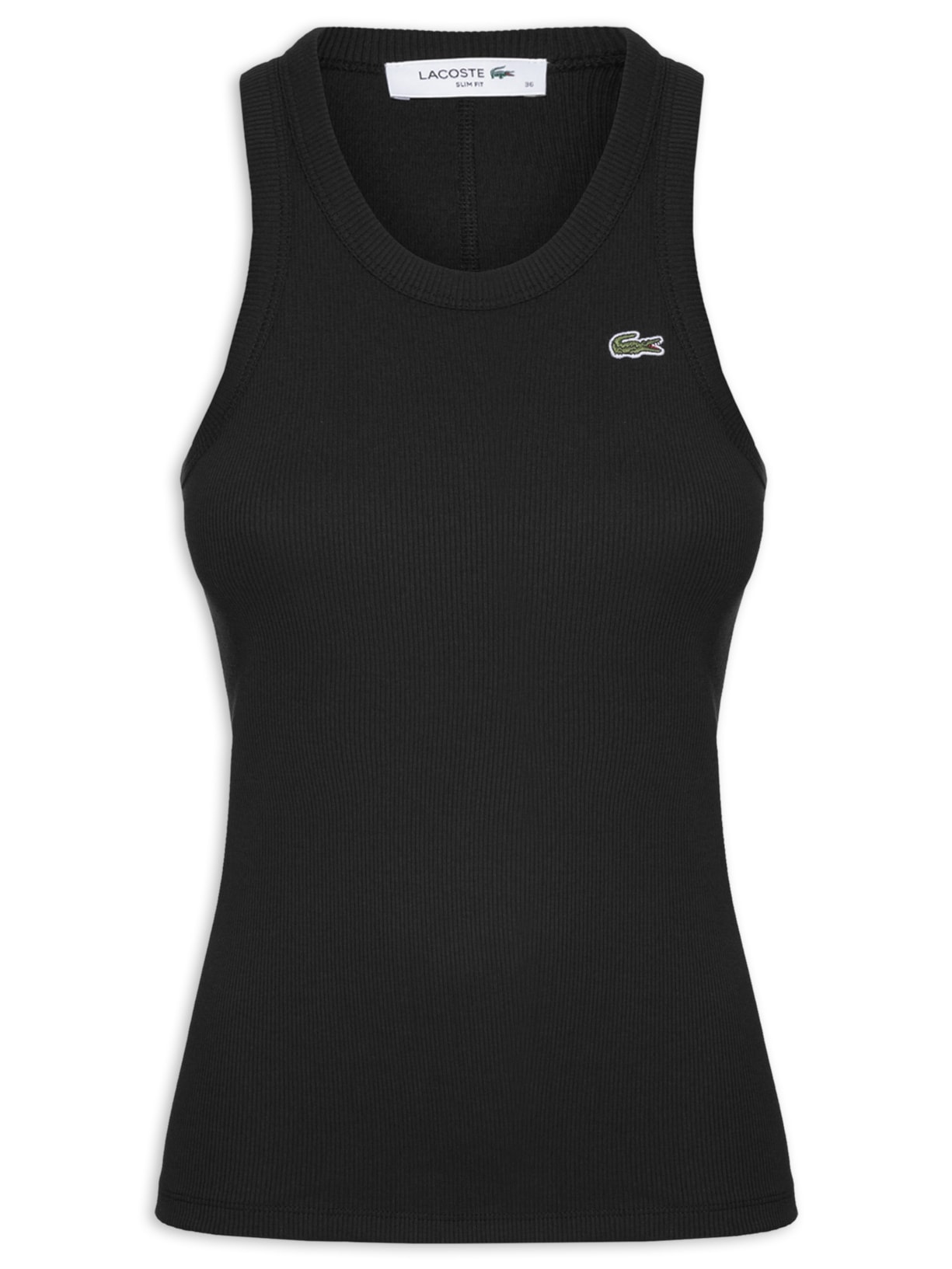 Regata Feminina Fit Ajustado Algodão - Preto