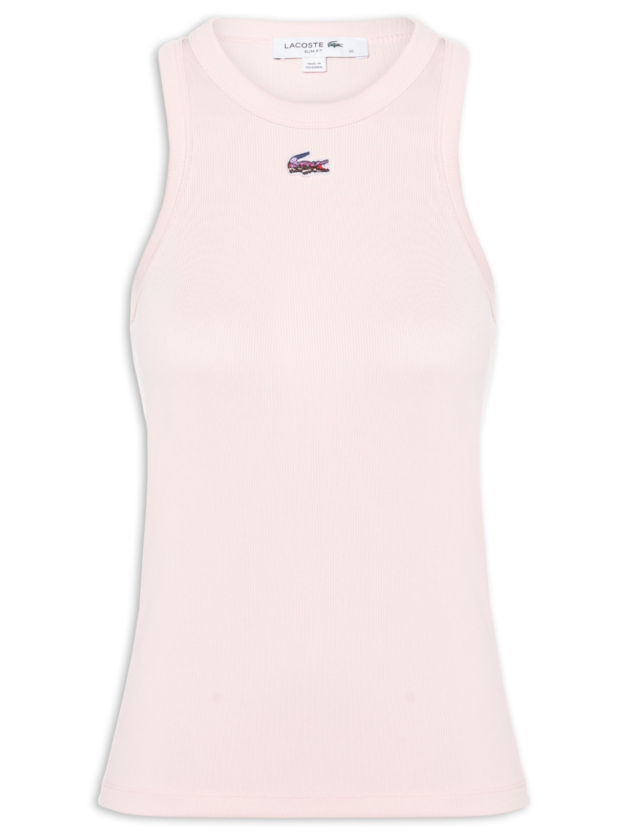 Regata Feminina Fit Ajustado Croco Rosa Lacoste