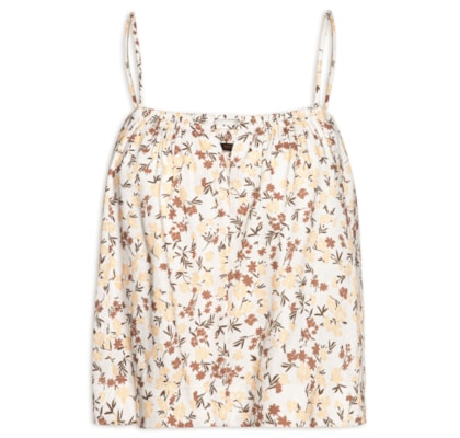 Regata Feminina Floral Jardim - Bege