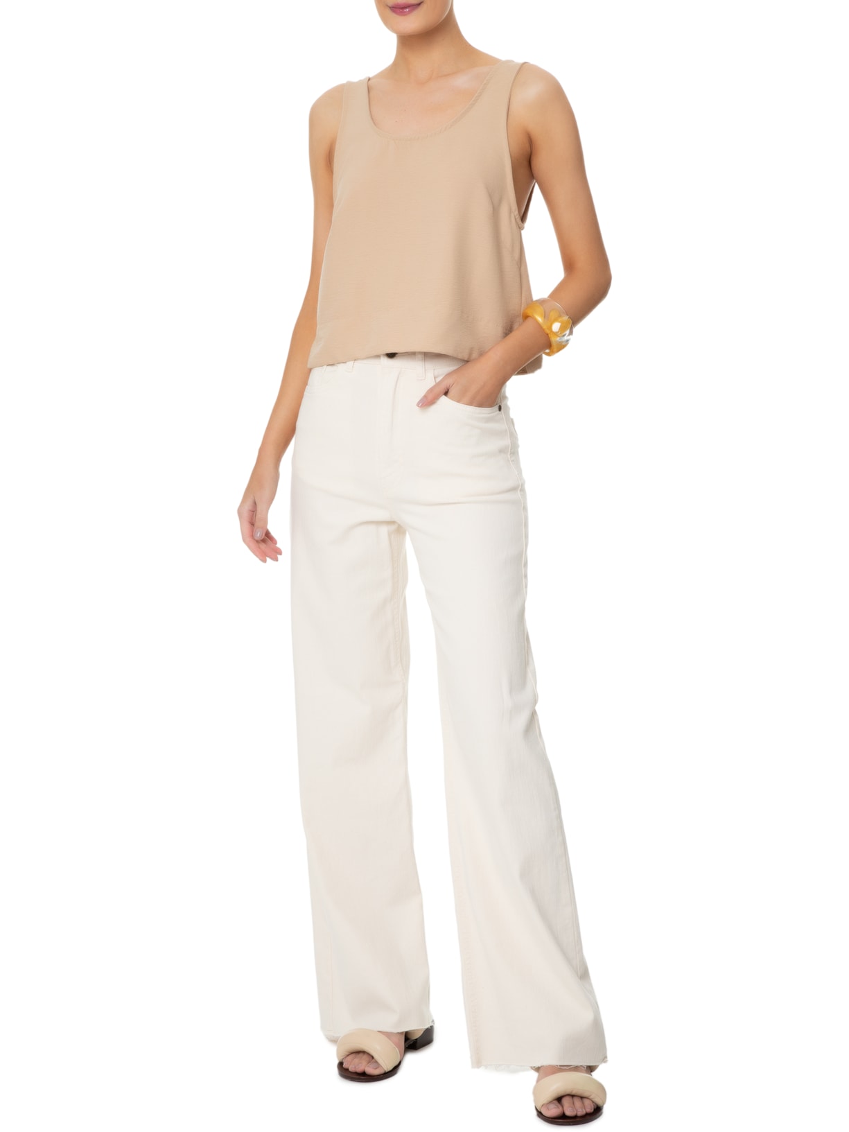 Regata Feminina Fluid Bege Osklen