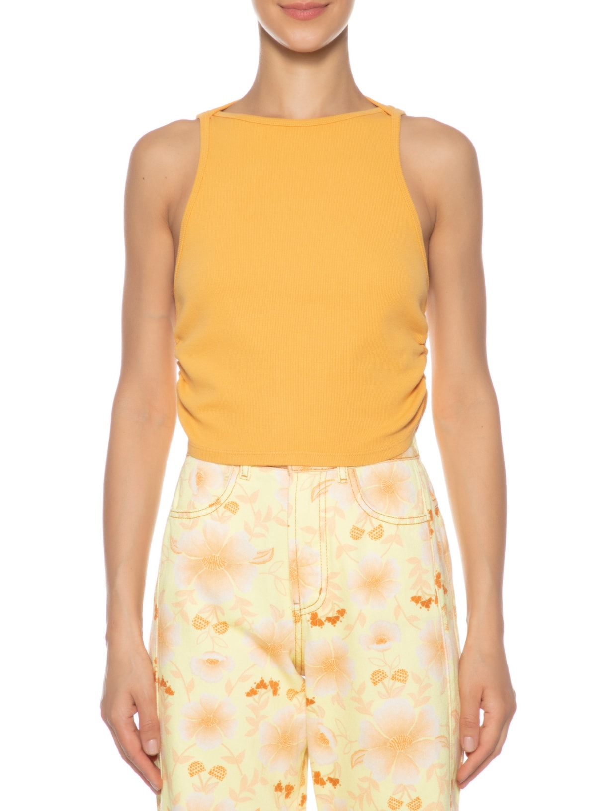 Regata Feminina Franzida Ribana Laranja Farm