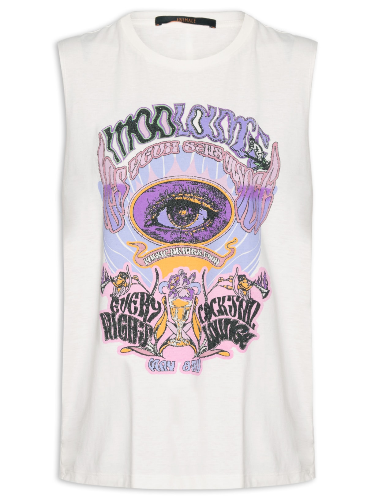 Regata Feminina Fun Lounge Branco Animale