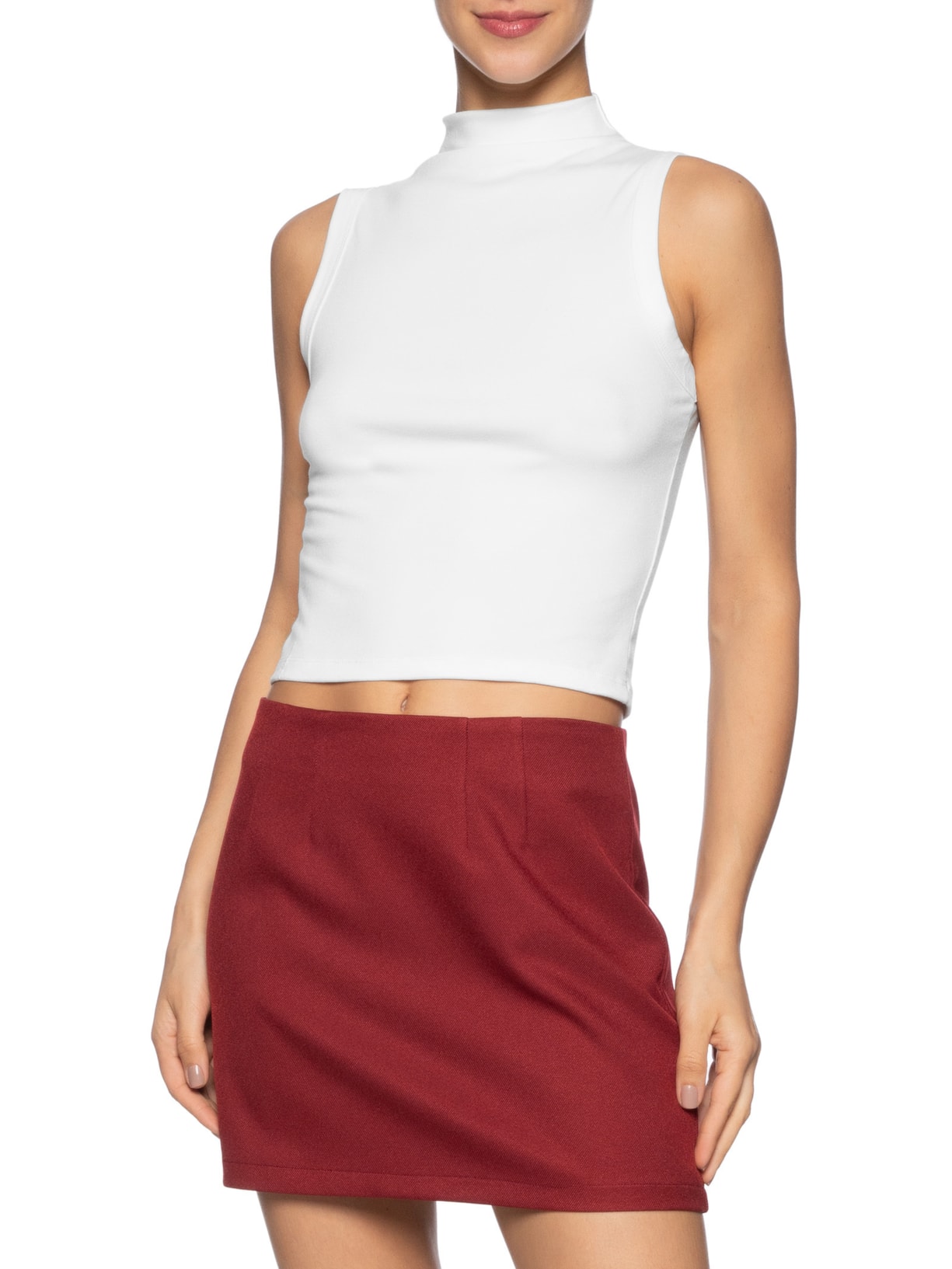 Regata Feminina Gola Alta Básica Branco Basiq