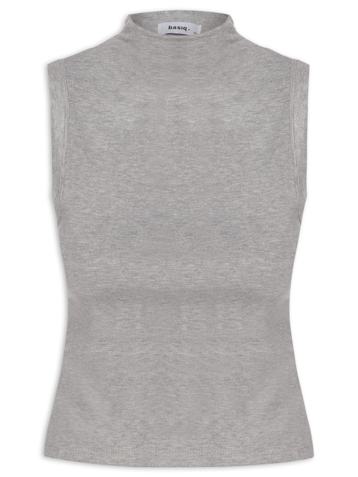 Regata Feminina Gola Alta Básica - Cinza