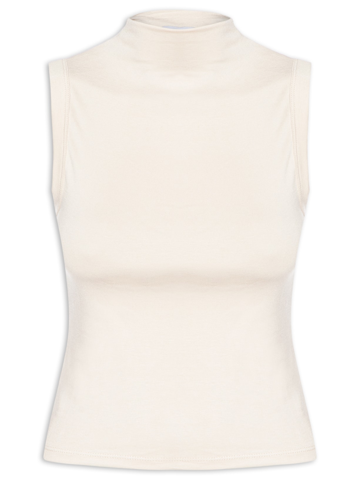 Regata Feminina Gola Alta Básica - Off White