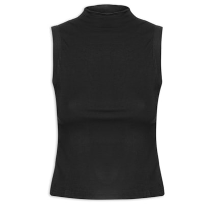 Regata Feminina Gola Alta Básica - Preto