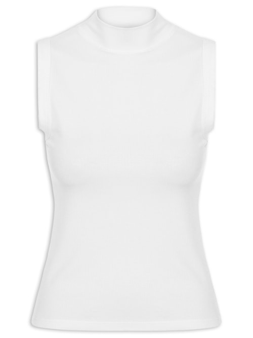 Regata Feminina Gola Alta - Branco