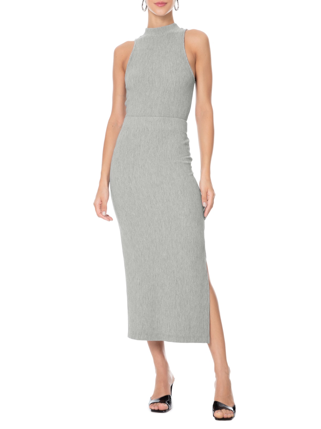 Regata Feminina Gola Alta Cinza Forum