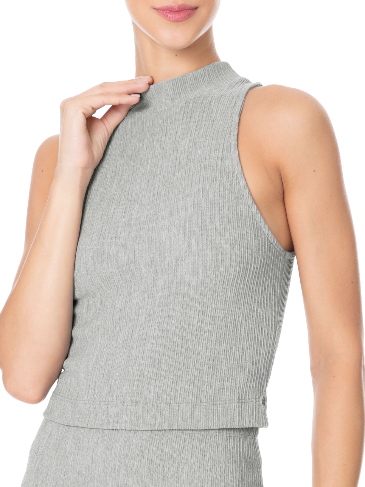 Regata Feminina Gola Alta Cinza Forum