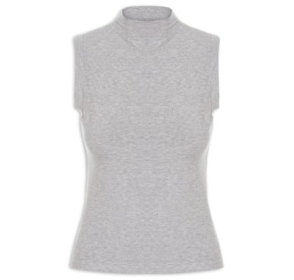 Regata Feminina Gola Alta - Cinza