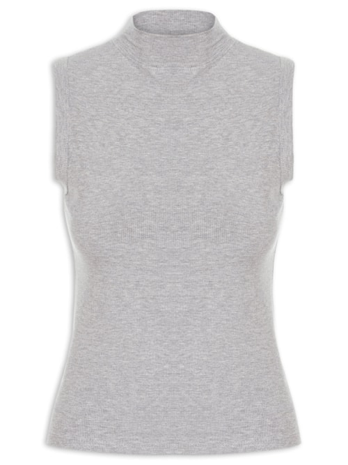 Regata Feminina Gola Alta - Cinza