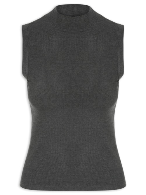 Regata Feminina Gola Alta - Cinza