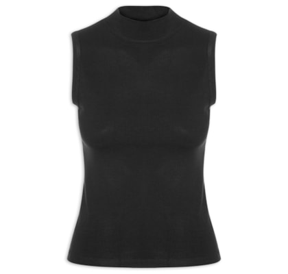 Regata Feminina Gola Alta - Preto