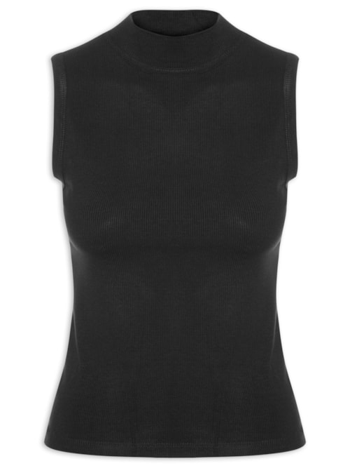 Regata Feminina Gola Alta - Preto