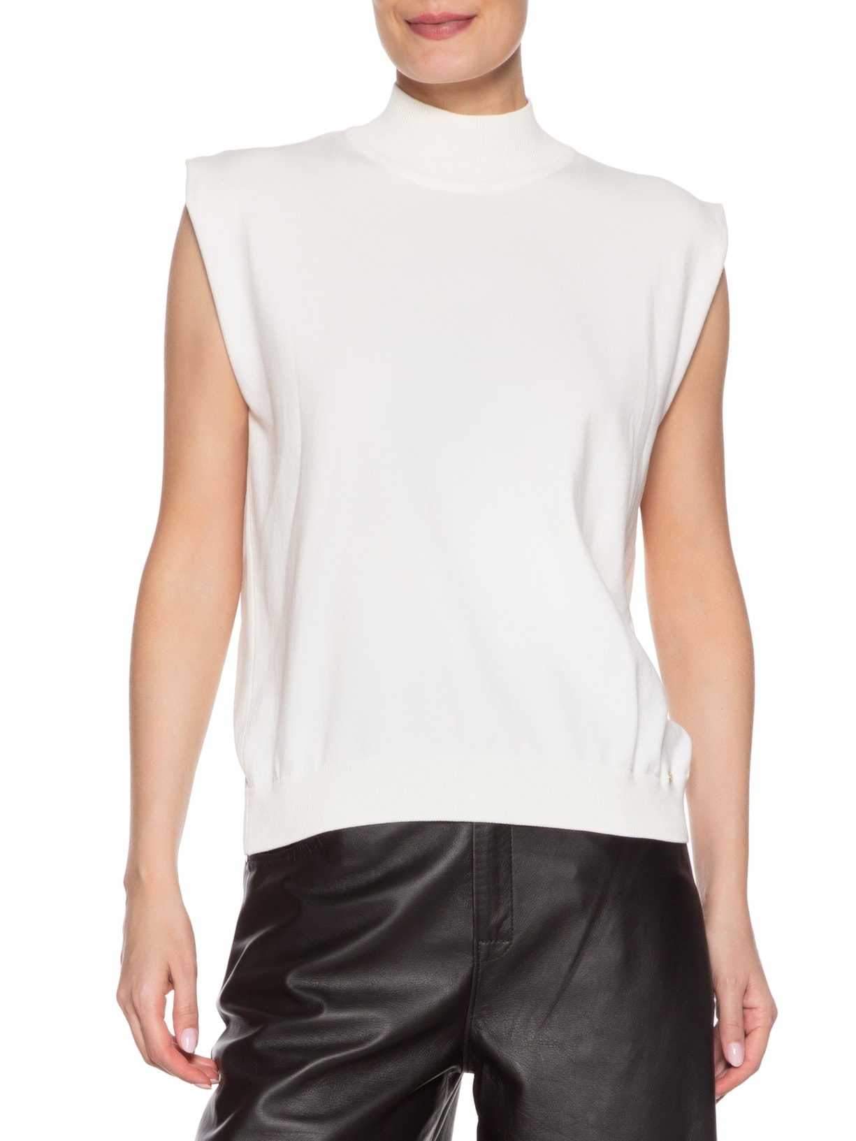 Regata Feminina Gola Chaminé Branco Anselmi