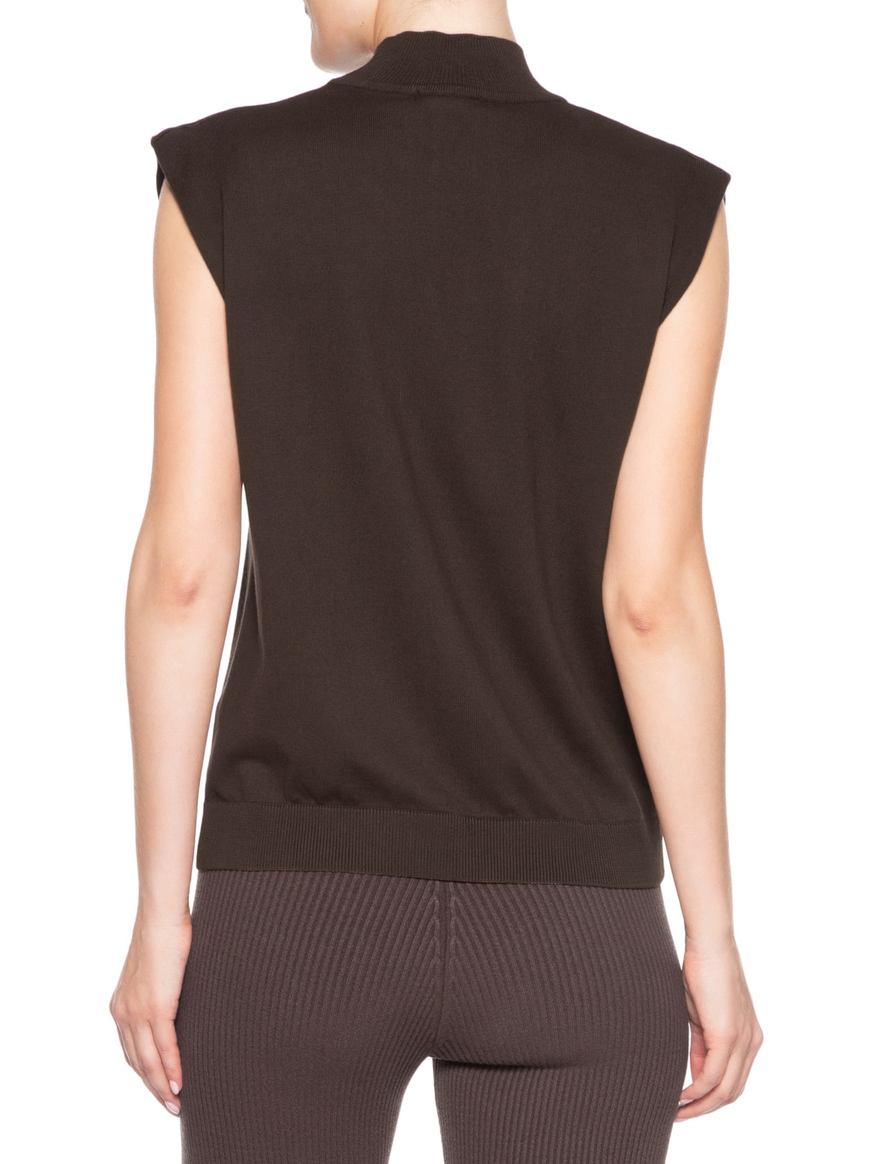 Regata Feminina Gola Chaminé Marrom Anselmi