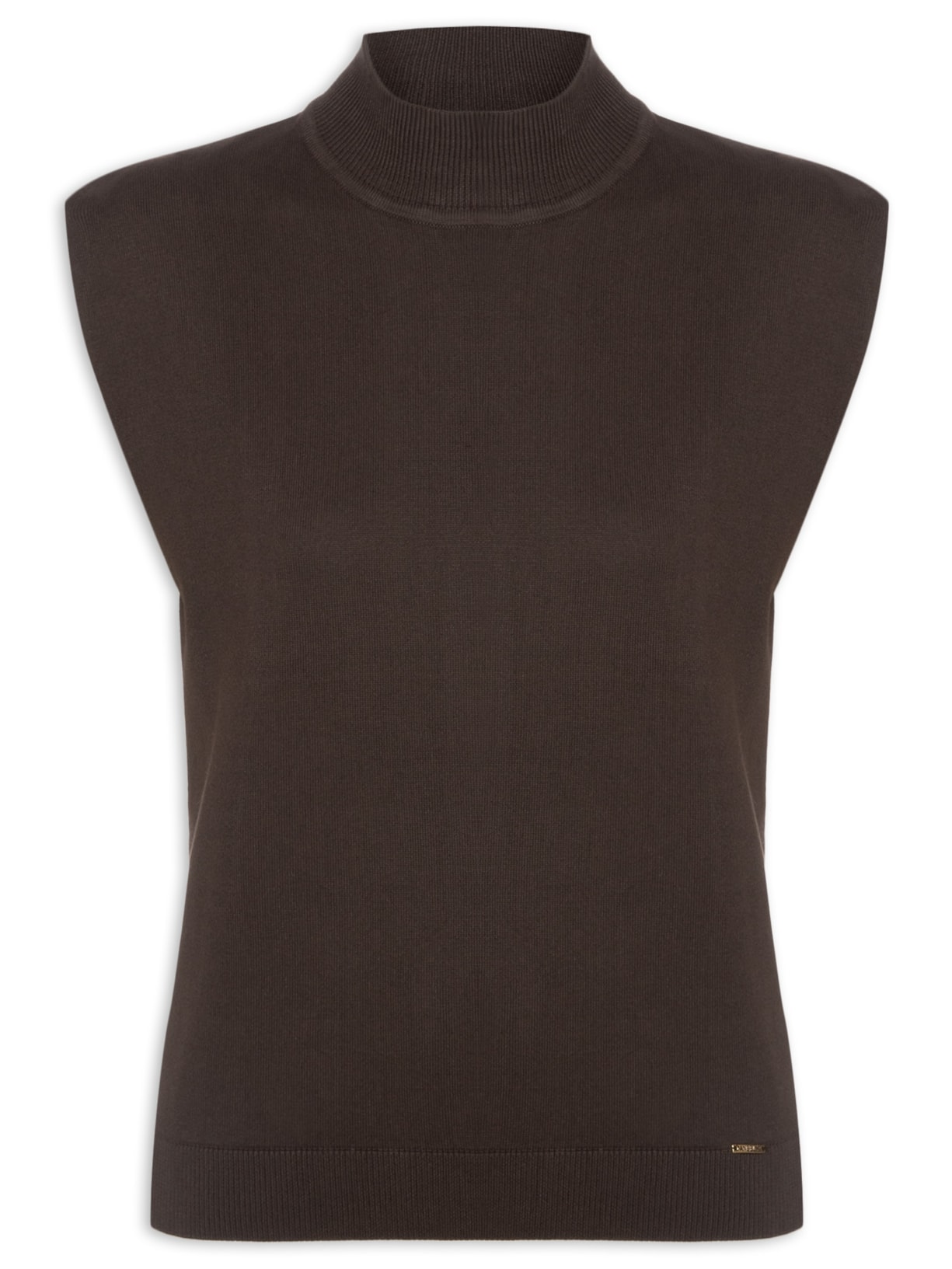 Regata Feminina Gola Chaminé Marrom Anselmi