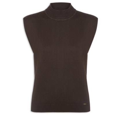 Regata Feminina Gola Chaminé - Marrom