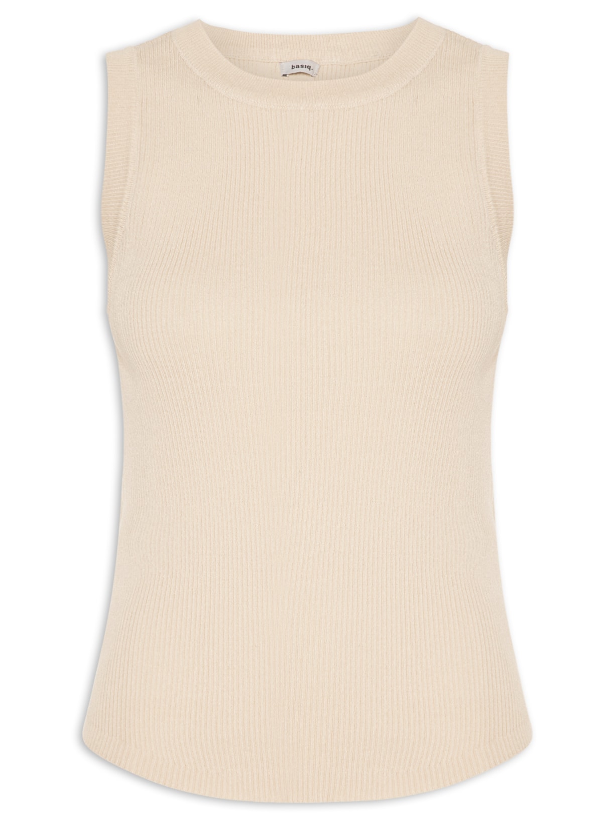Regata Feminina Gola Redonda Alongada Off White Basiq