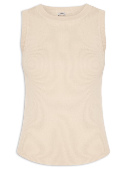 Regata Feminina Gola Redonda Alongada - Off White