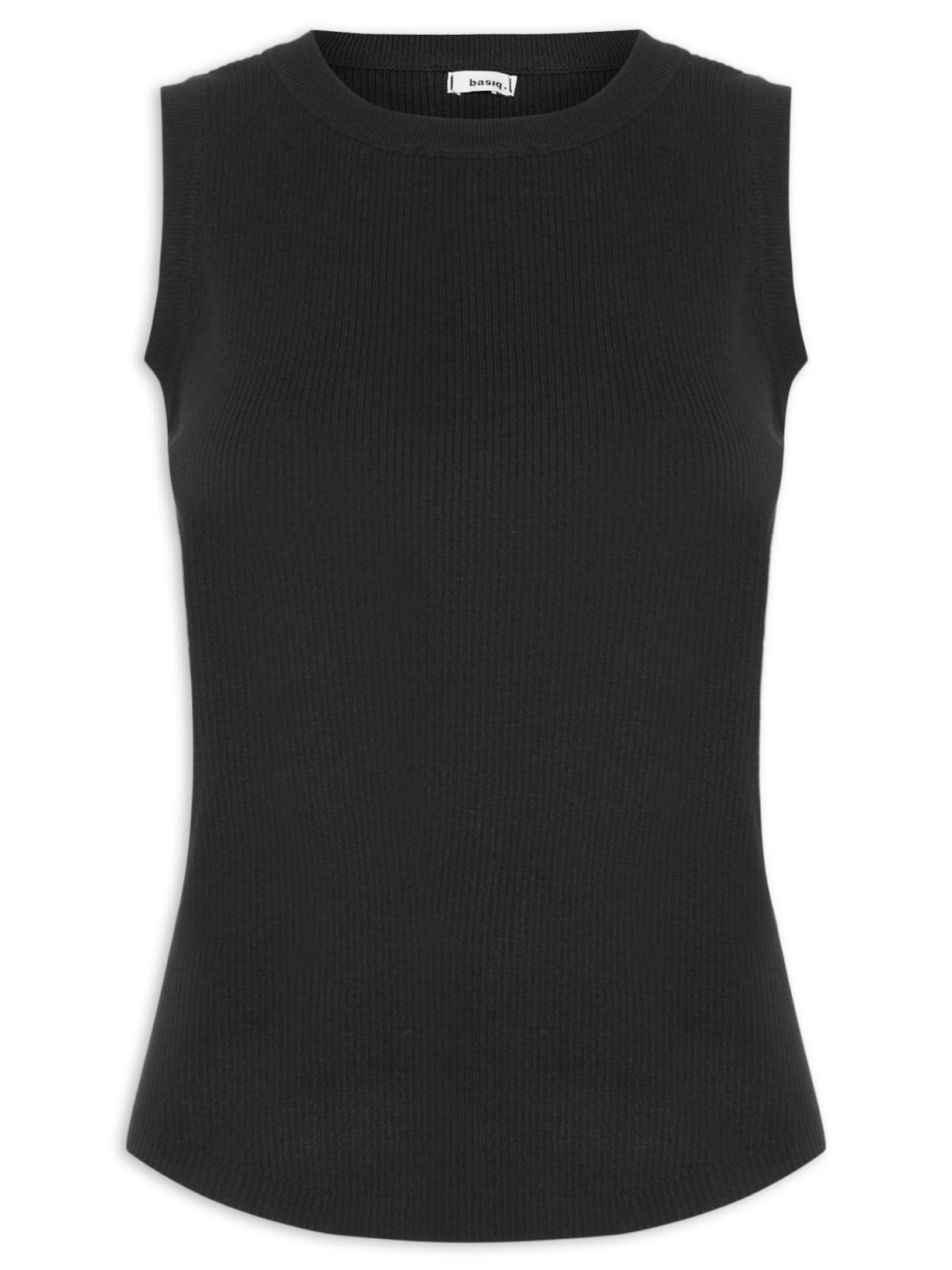 Regata Feminina Gola Redonda Alongada - Preto