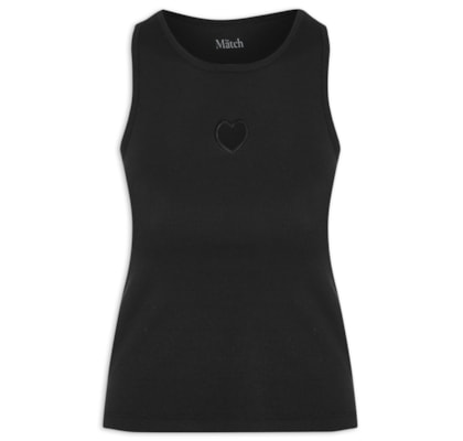 Regata Feminina Heart - Preto