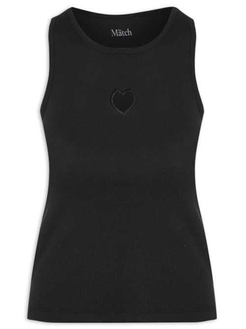 Regata Feminina Heart - Preto