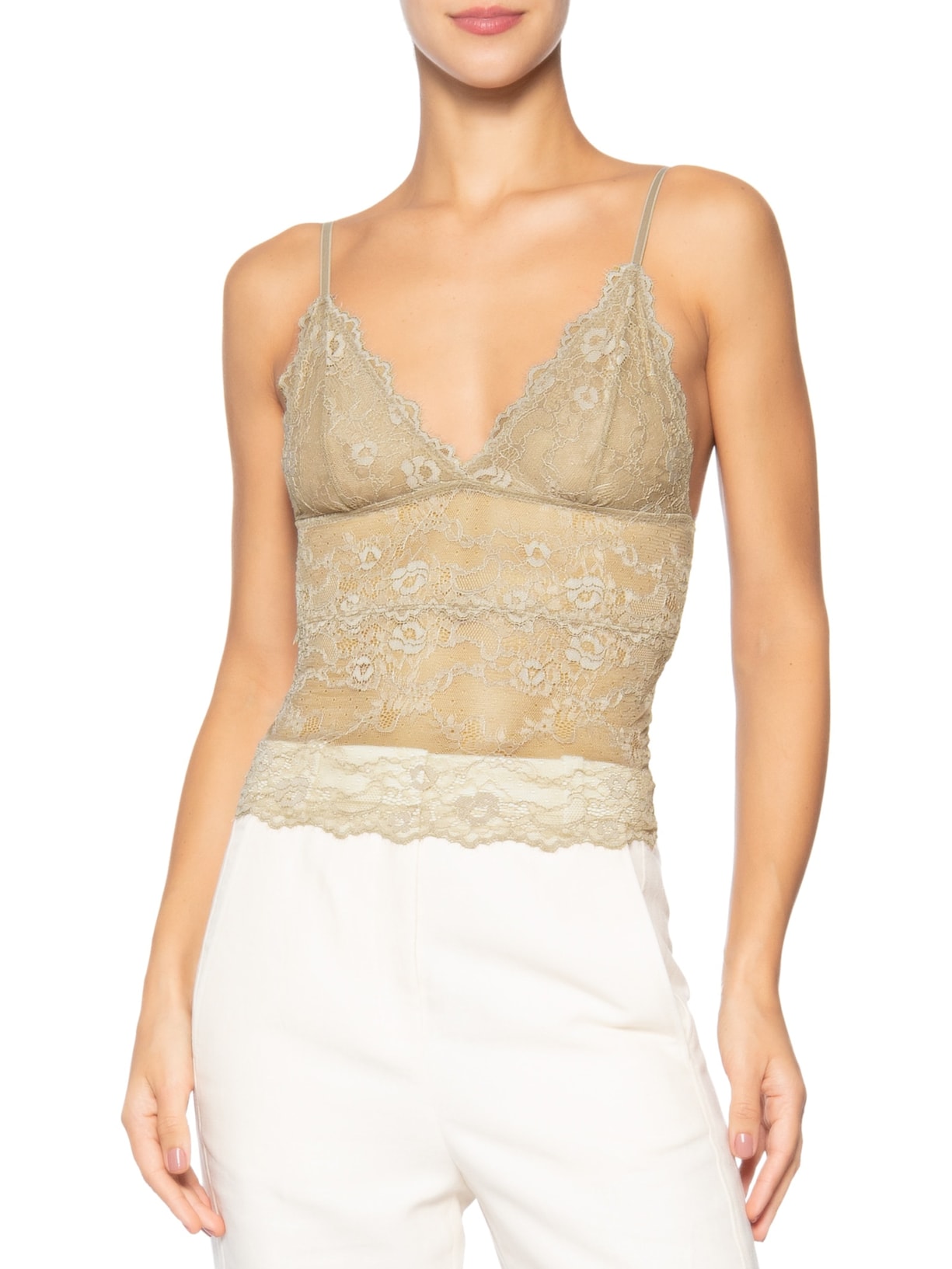 Regata Feminina Intimates Renda Marrom Animale