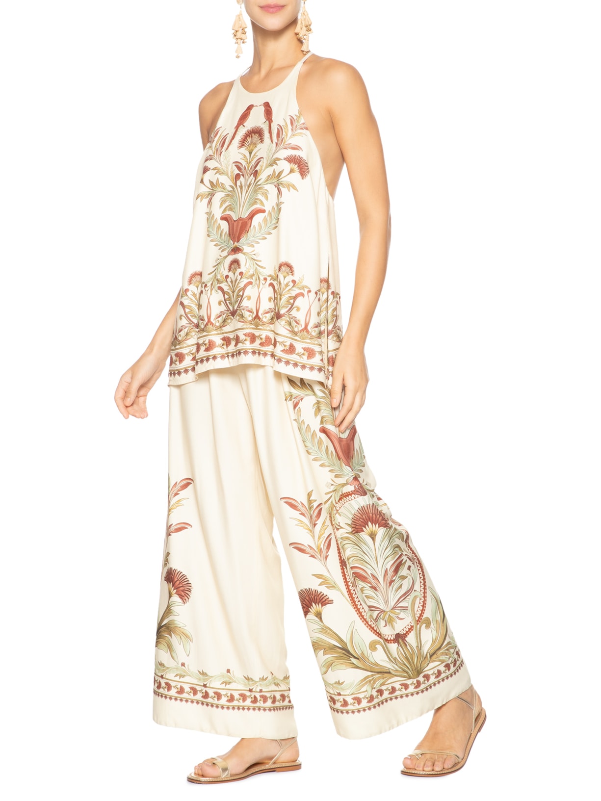 Regata Feminina Jardim Louise Bege Farm