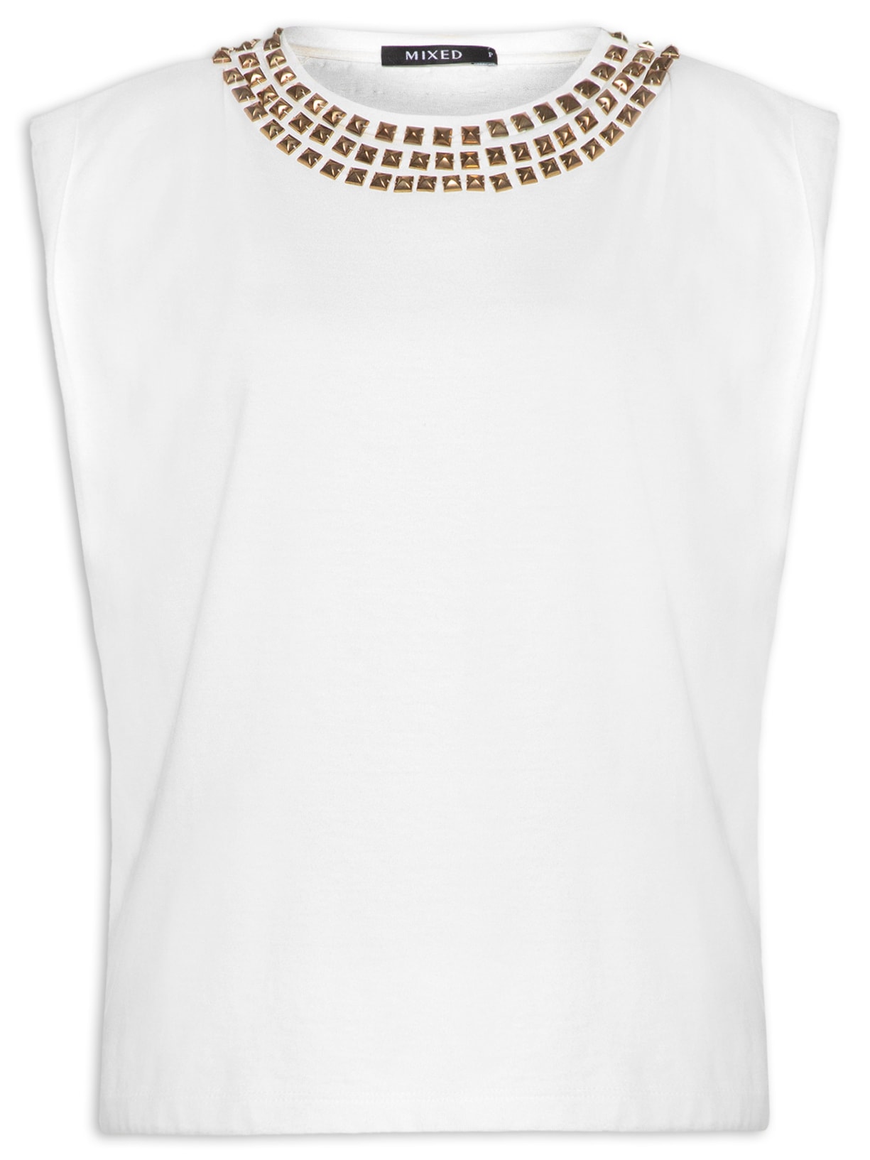 Regata Feminina Joy Tachas Off White Mixed