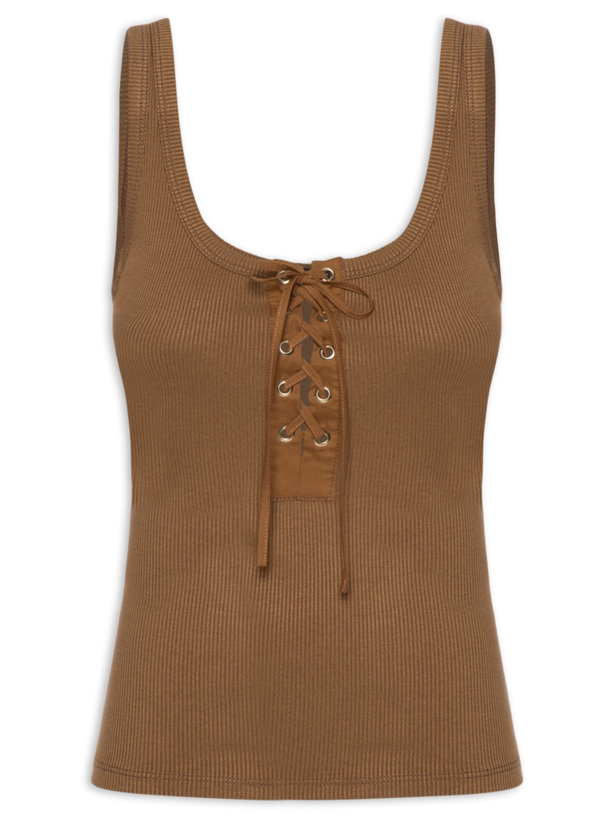 Regata Feminina Laces Cocoa Marrom Bo.bô