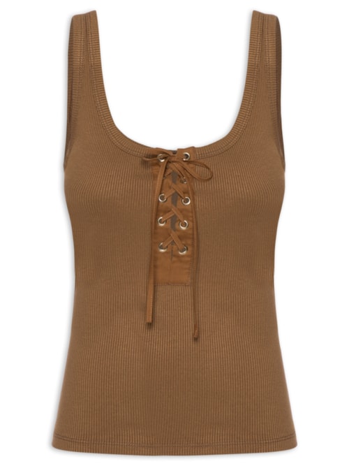 Regata Feminina Laces Cocoa - Marrom