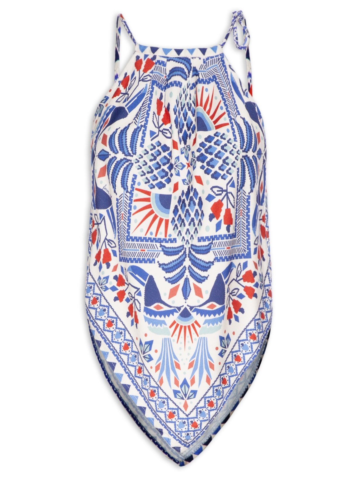 Regata Feminina Lenço Magia Tropical Azul Farm