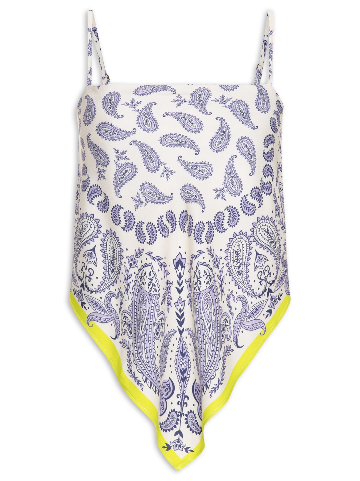 Regata Feminina Lenço Peixe Paisley - Branco